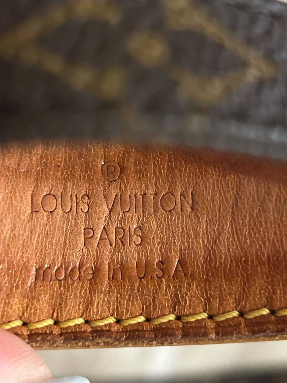 Louis Vuitton Brown Monogram Crossbody with Tan Leather Trim